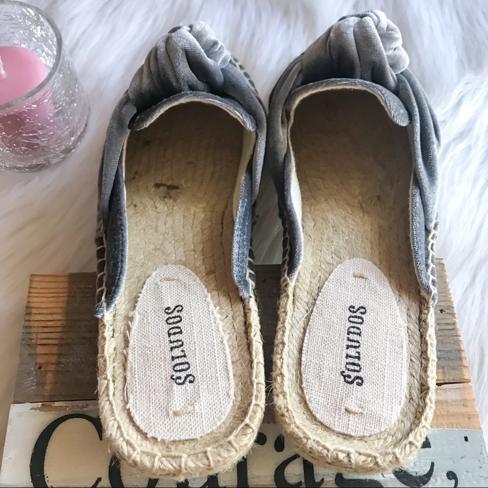 SOLUDOS Boquita Knot Velvet Mule Grey Espadrilles - Picture 4 of 7